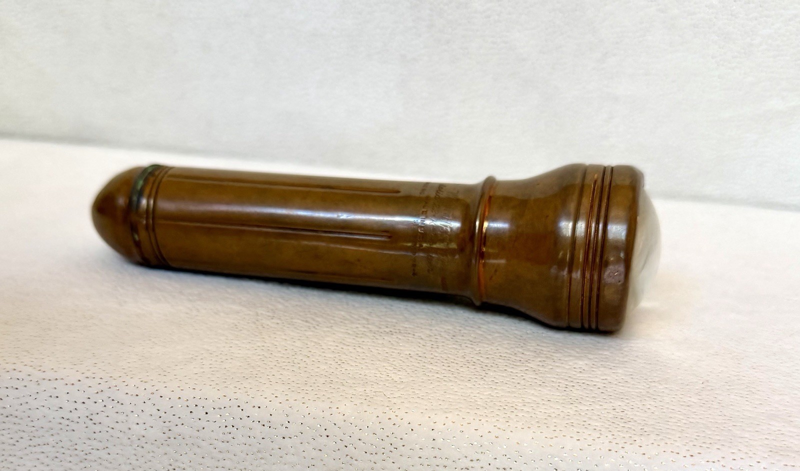 Winchester Vintage Brass Flashlight Torch Solid 22K Copper Lens Switch USA