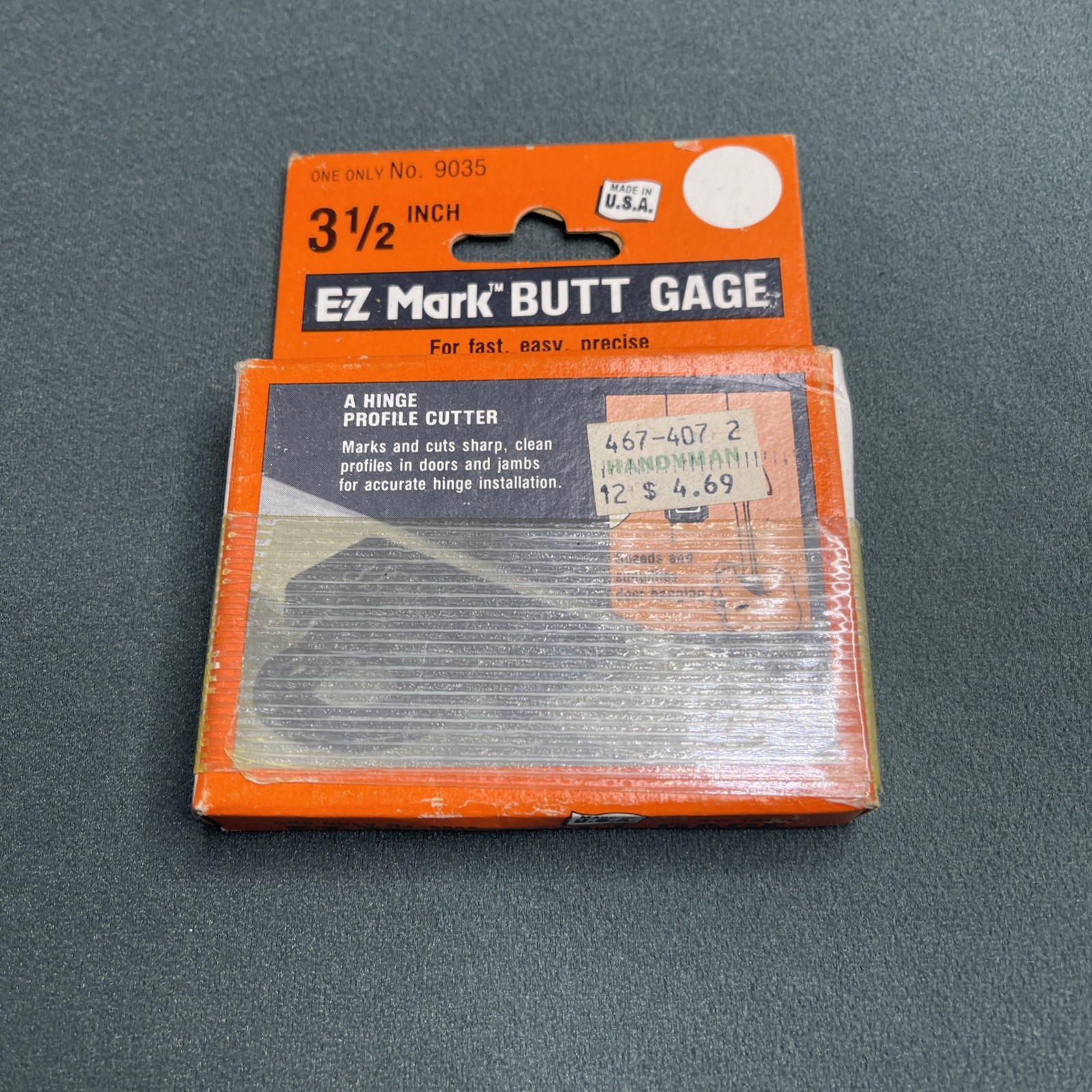 Vintage 3-1/2” E-Z Mark Butt Gage No. 9035 Made in the USA