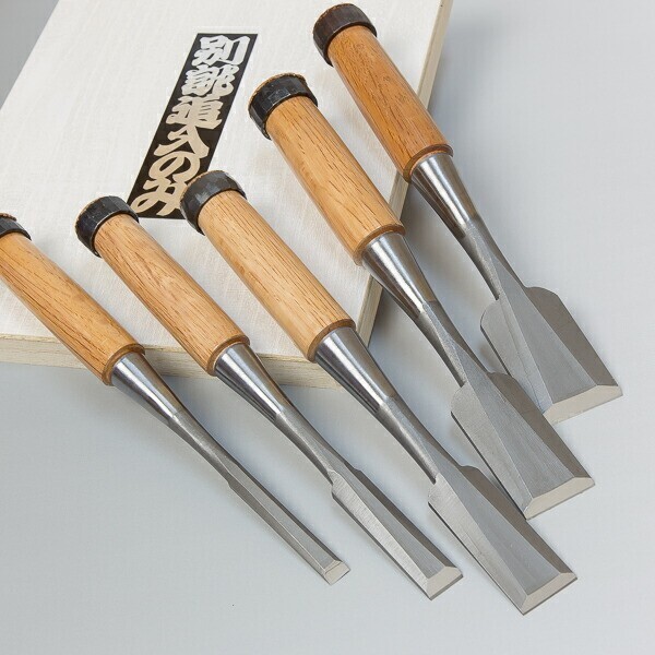 JAPANESE Nomi high-speed chiseling set of 5 cased in a wooden box NEW