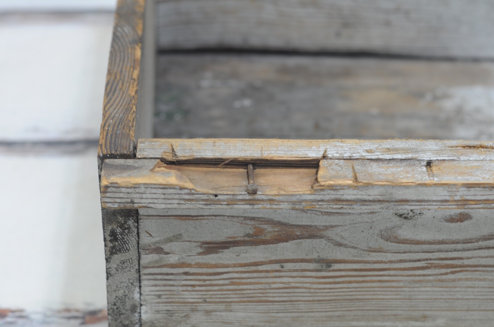 Vintage Old Gray Paint Wood Drawer Wood Handmade Primitive Rustic Decor Wood Box