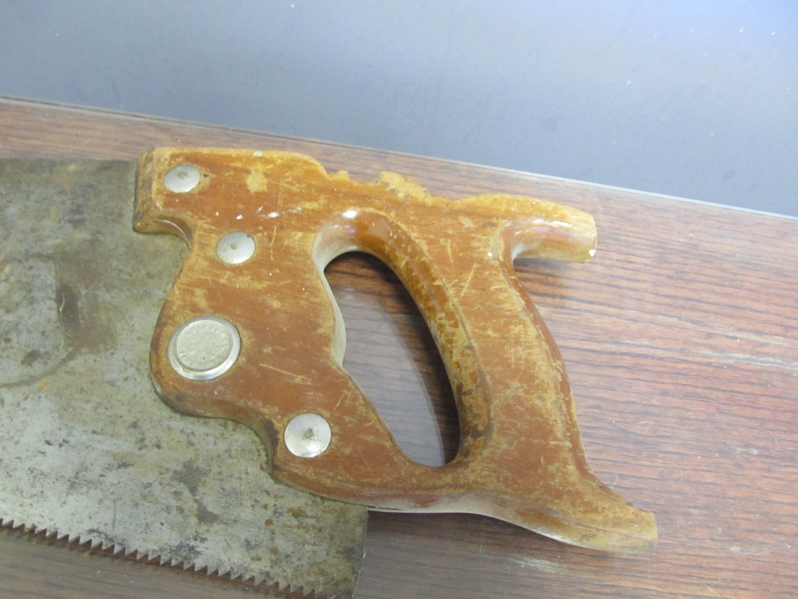 LOT OF 4 VINTAGE HAND SAWS WOODEN HANDLES – See PHOTOS