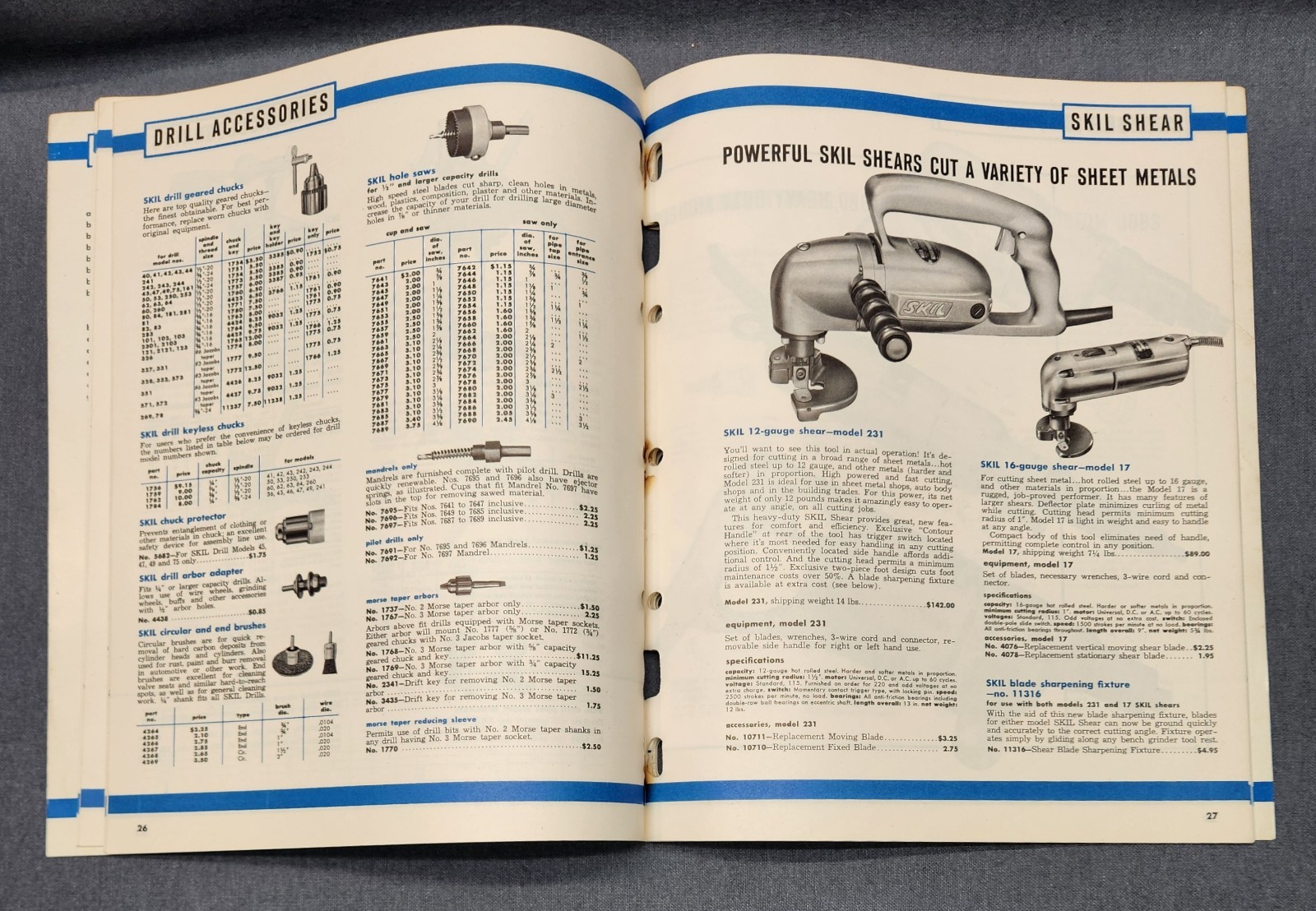 Vintage 1955 Skil Portable Electric Hand Tools & Builders Line Catalogs Brochure