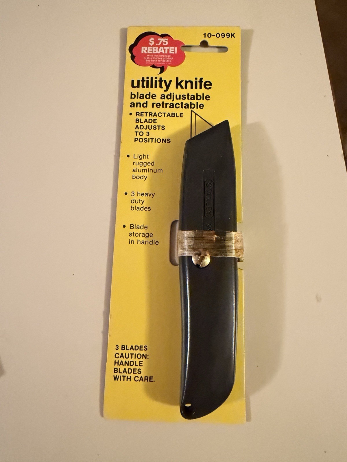 Stanley Adjustable Utility Knife with 3 Blades No.10-099 Vintage, Made in USA