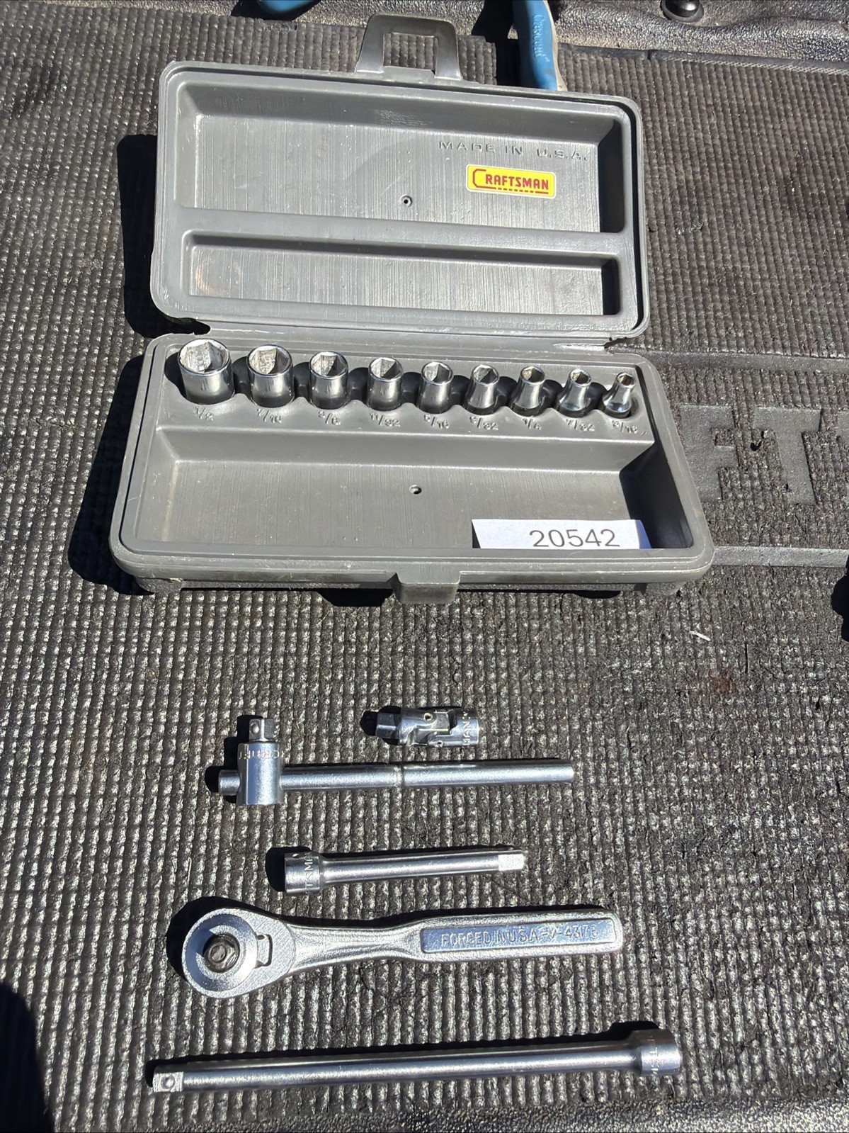 Sears Craftsman USA 1/4” Drive Socket Set In Permanex Case 14pc Matching -V-
