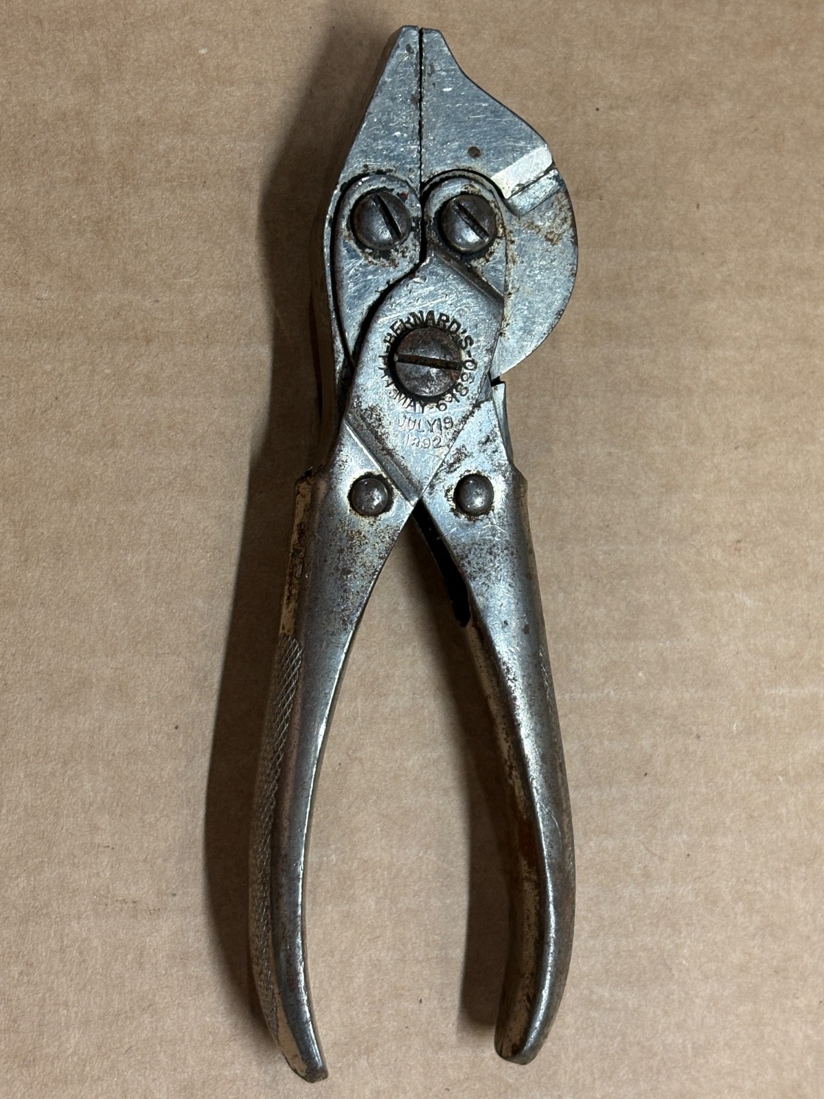 VTG W Schollhorn Co Bernard Parallel Cutting Pliers New Haven. Conn 6-17-1913