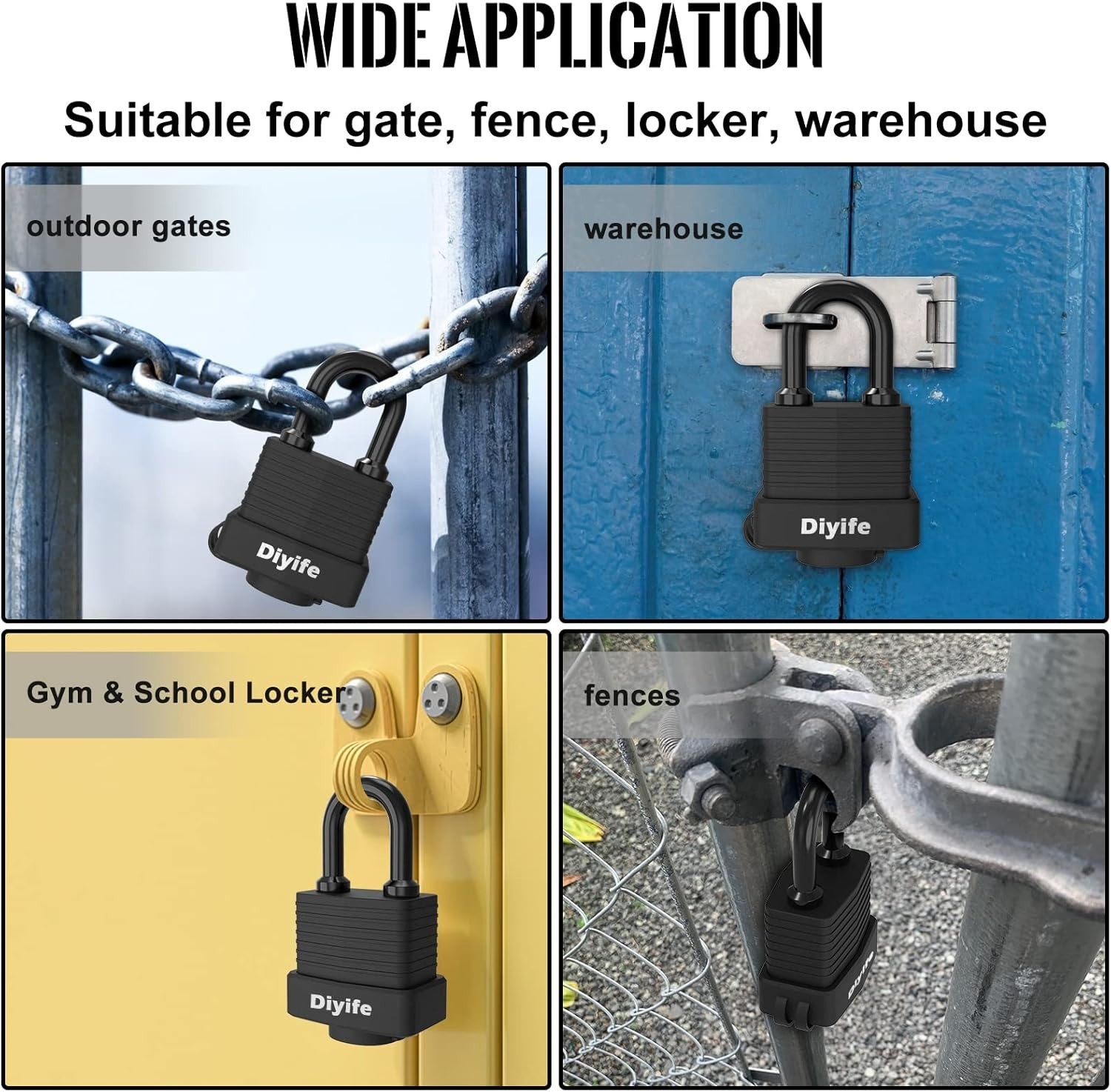 40mm Anticut Laminated Steel Padlocks – 2 Pack with Key Access, Indoor/Outdoor