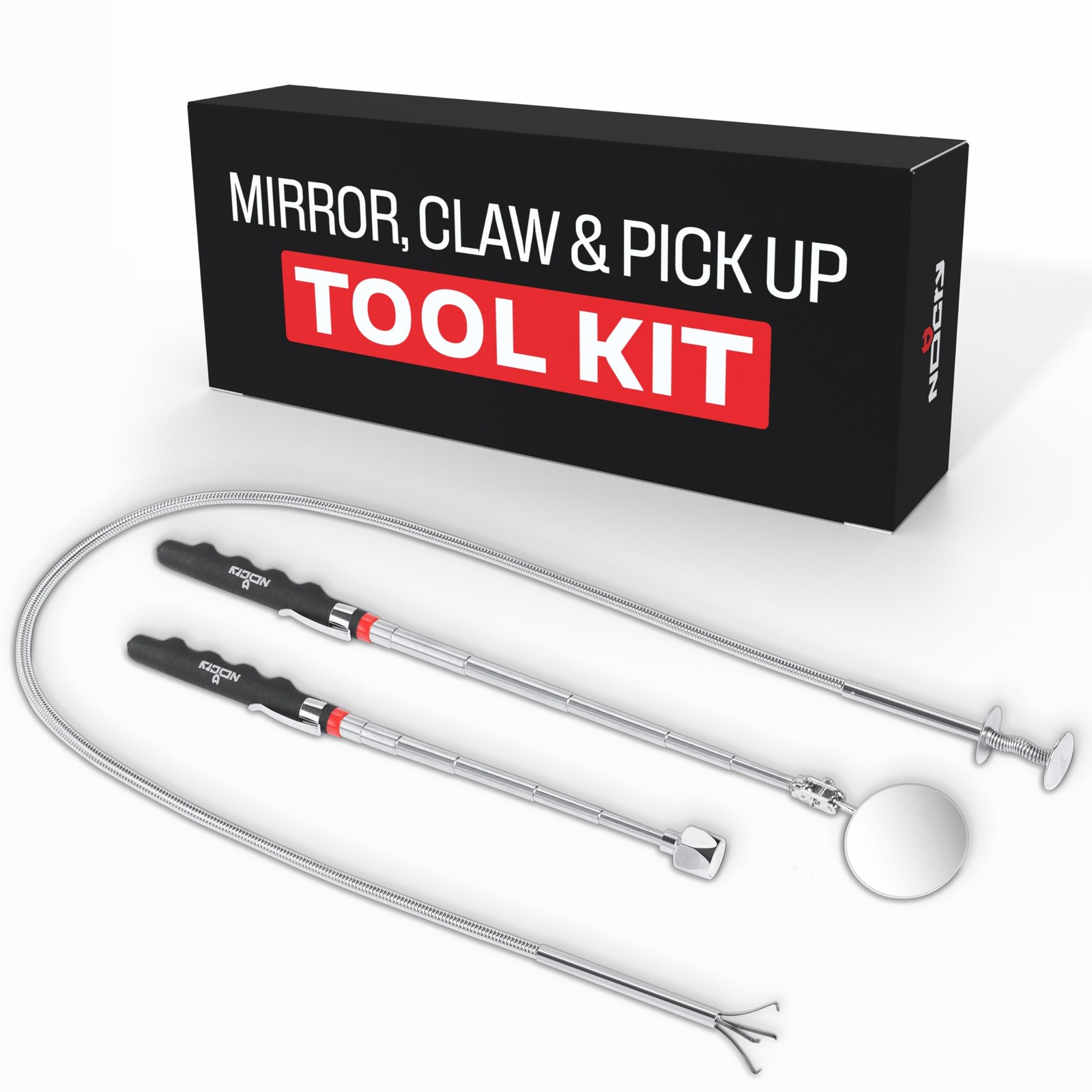NoCry Premium Telescoping Magnetic Pickup Tool Set — Includes a 36in Black