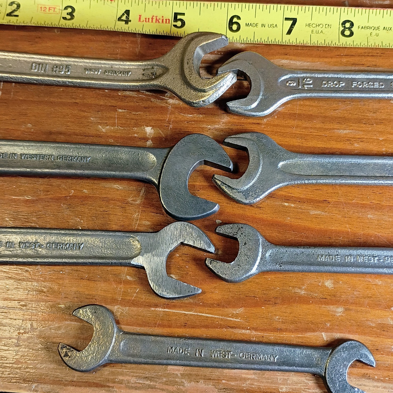 Lot Of 7 Vintage Made In West Germany DIN 895 Open End Wrenches Including Offset