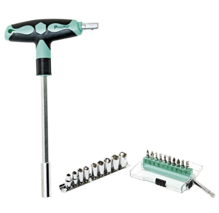 Pro’sKit 20 IN 1 T-handle DriverSockets & Bits Set