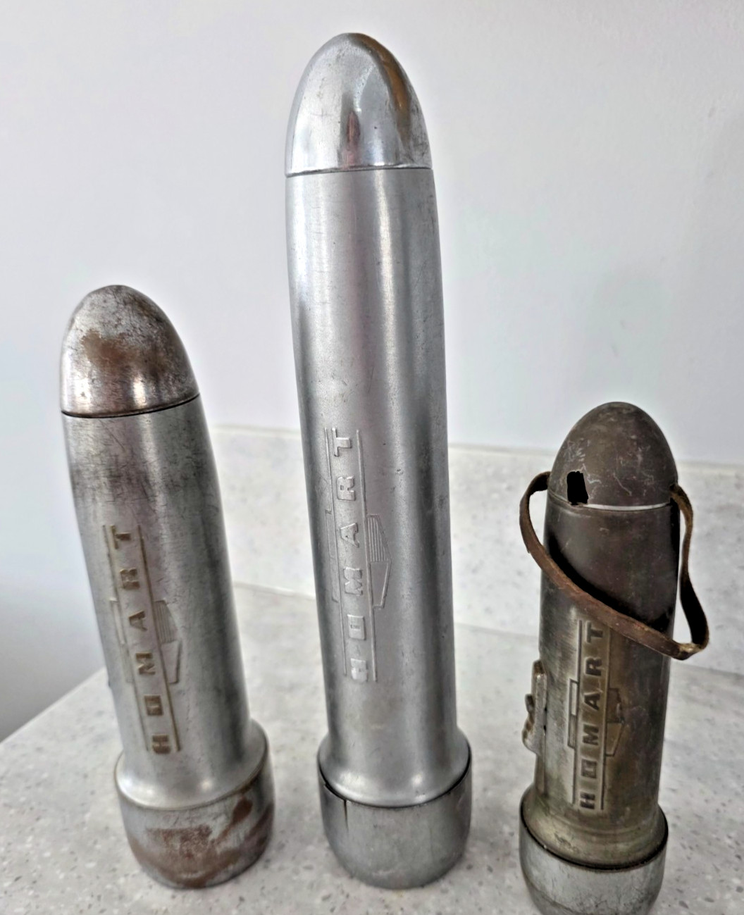 VTG Deco Works Chrome HOMART Flood Flashlight Bullet Torpedo MCM Atomic Age