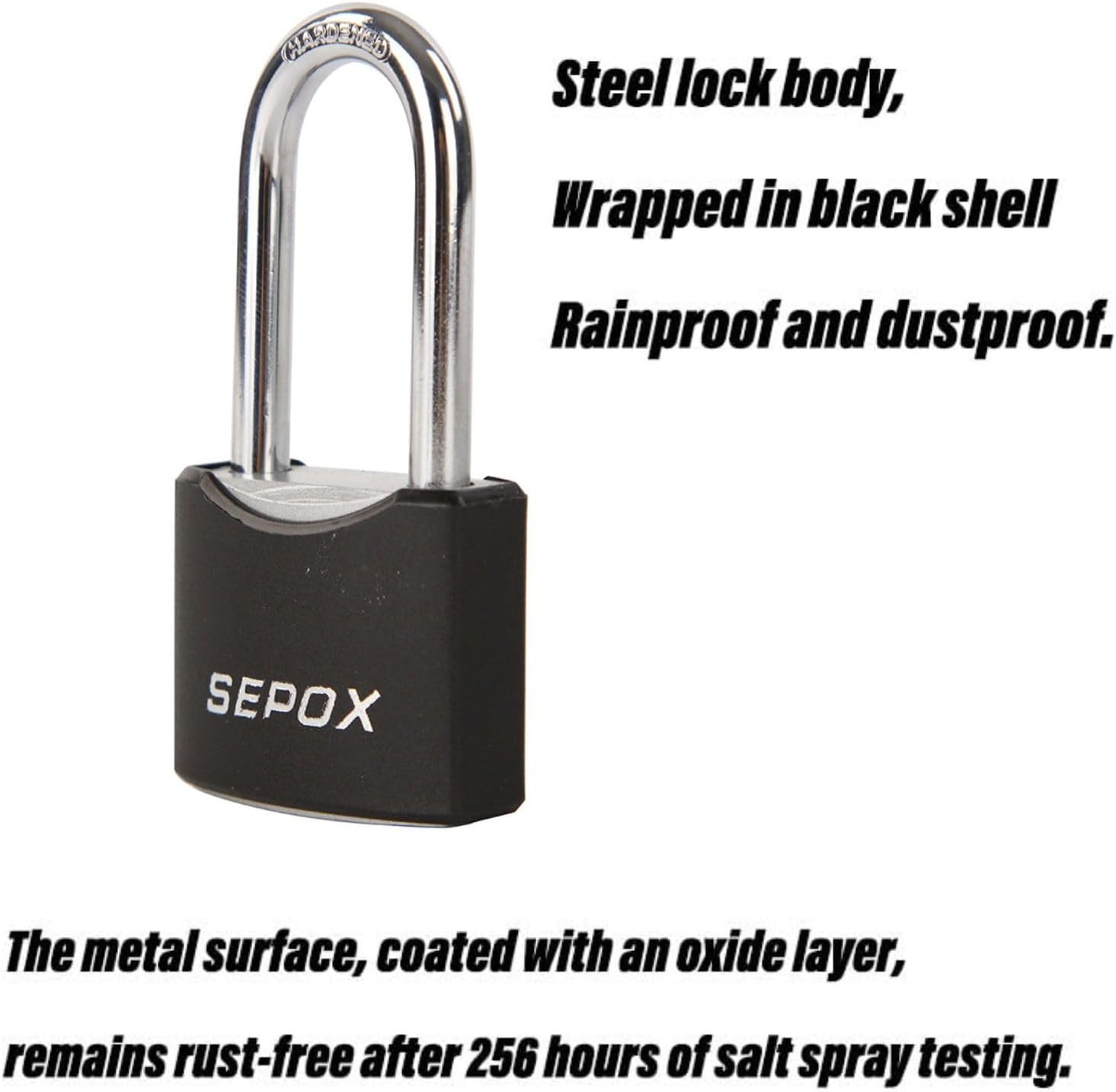 2-Pack Heavy Duty Padlocks, Keyed Alike – 1-9/16″ Solid Steel, 1-3/4″ SHIPS FREE