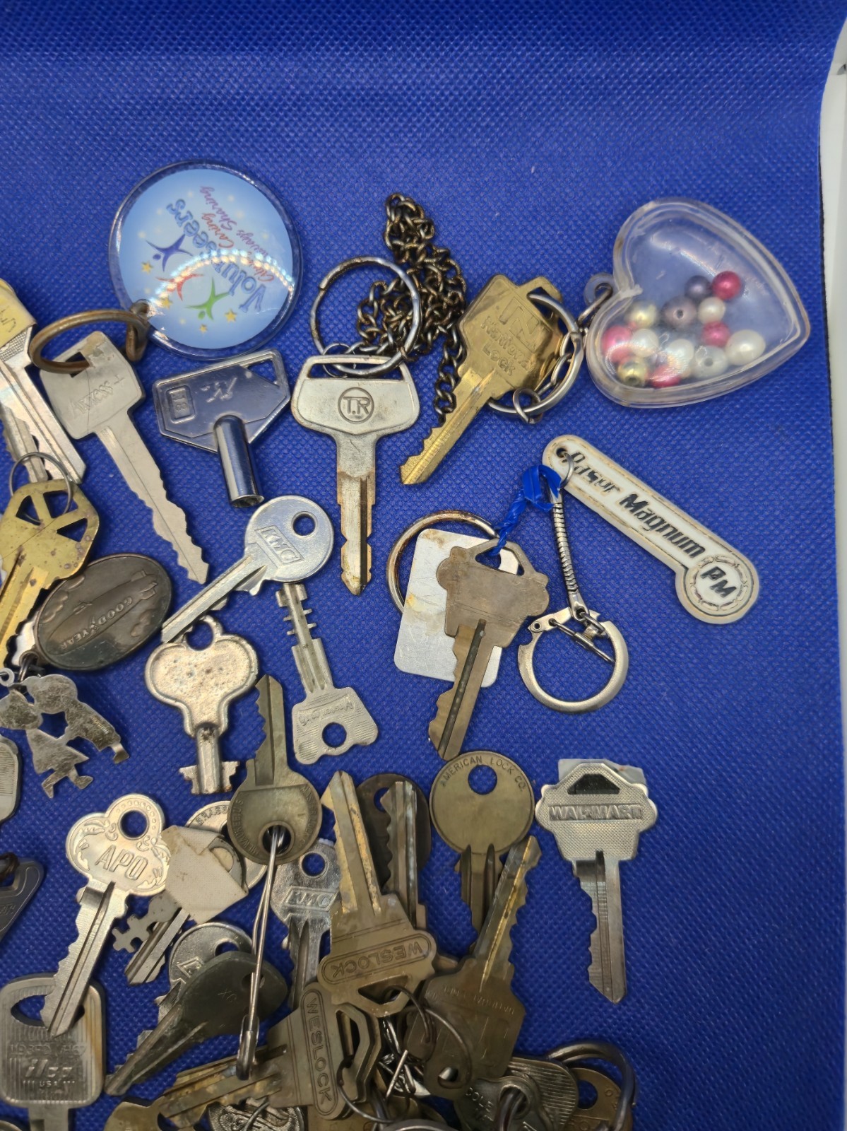 Lot Of 54 Vintage Keys Misc And Key Rings, Cadillac, Ford, Hotel, Etc. 1lbs.