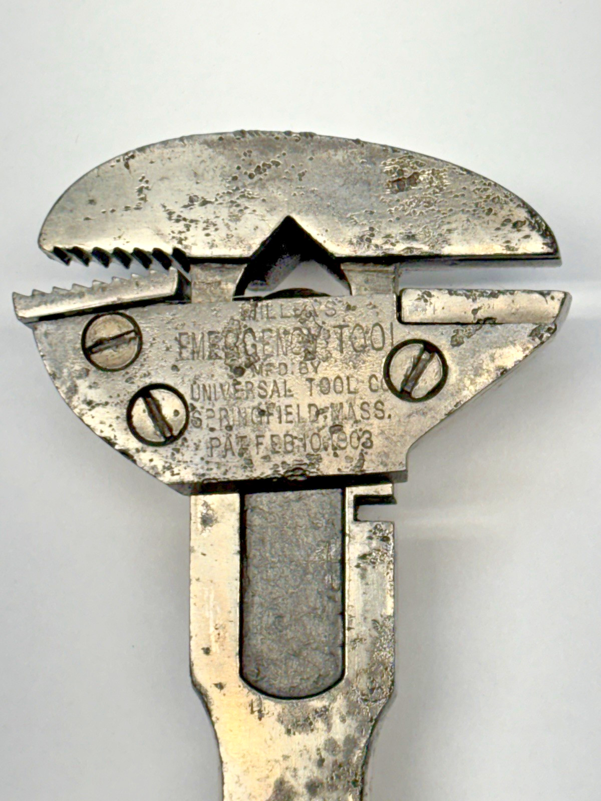 Vintage Millea’s Emergency Tool adjustable wrench patented 1903 RARE antique