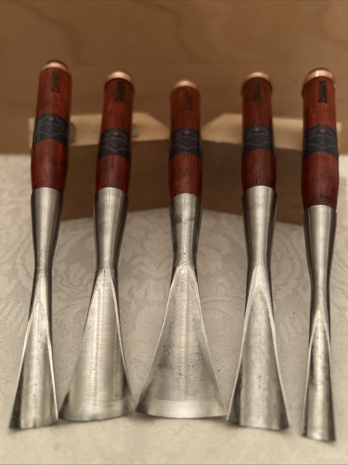 Custom Forged Long neck socket 5 Gouge Chisel Set # 9 Deep U 30mm – 10mm