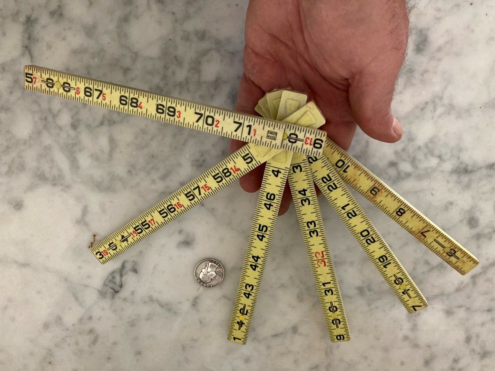 VTG SEARS CRAFTSMAN FOLDING EXTENSION RULER 6’ SWITZERLAND USA CARPENTER RARE A-