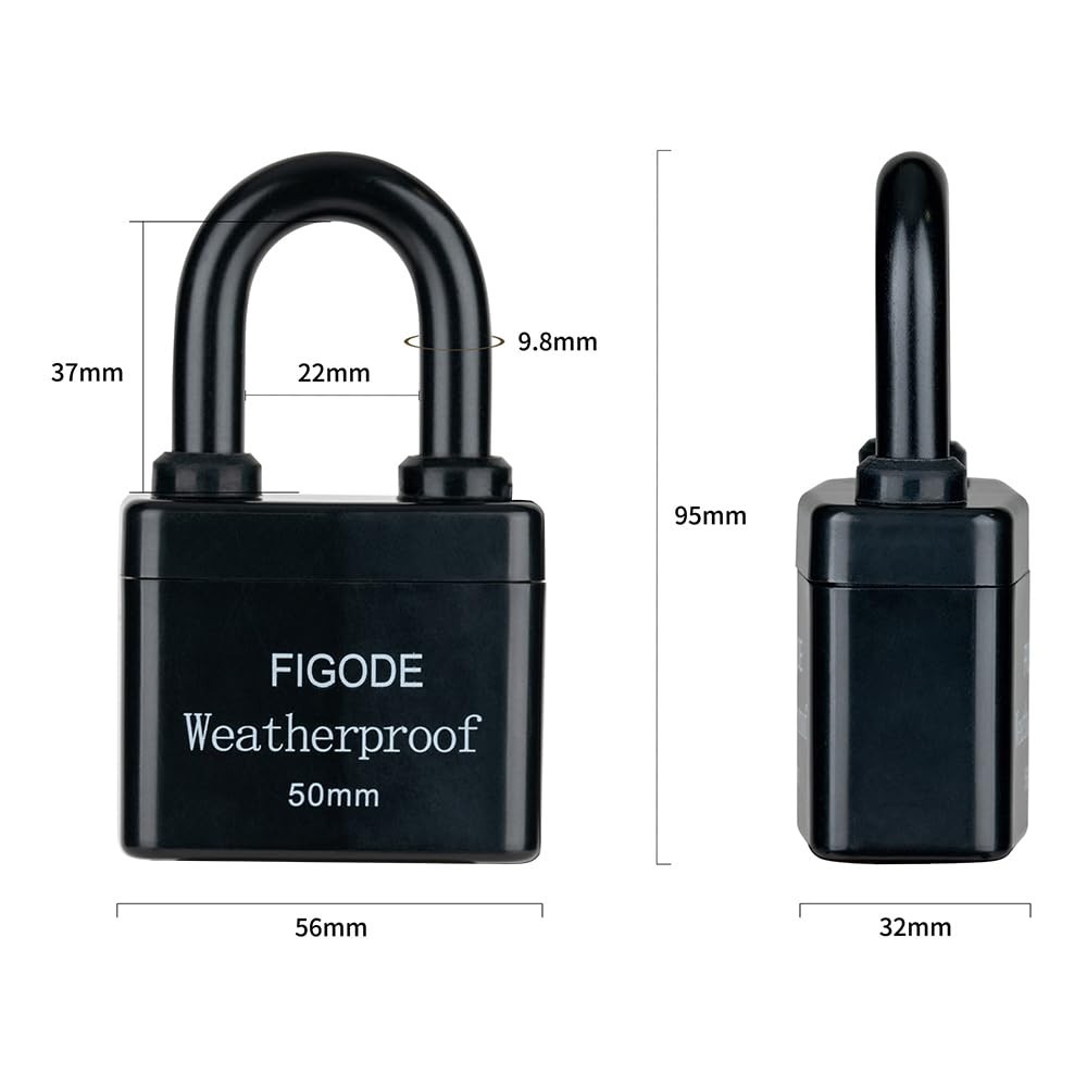 Heavy Duty Waterproof Padlocks – 2.2″ Wide Laminated Steel, 6 Locks Same Key, St
