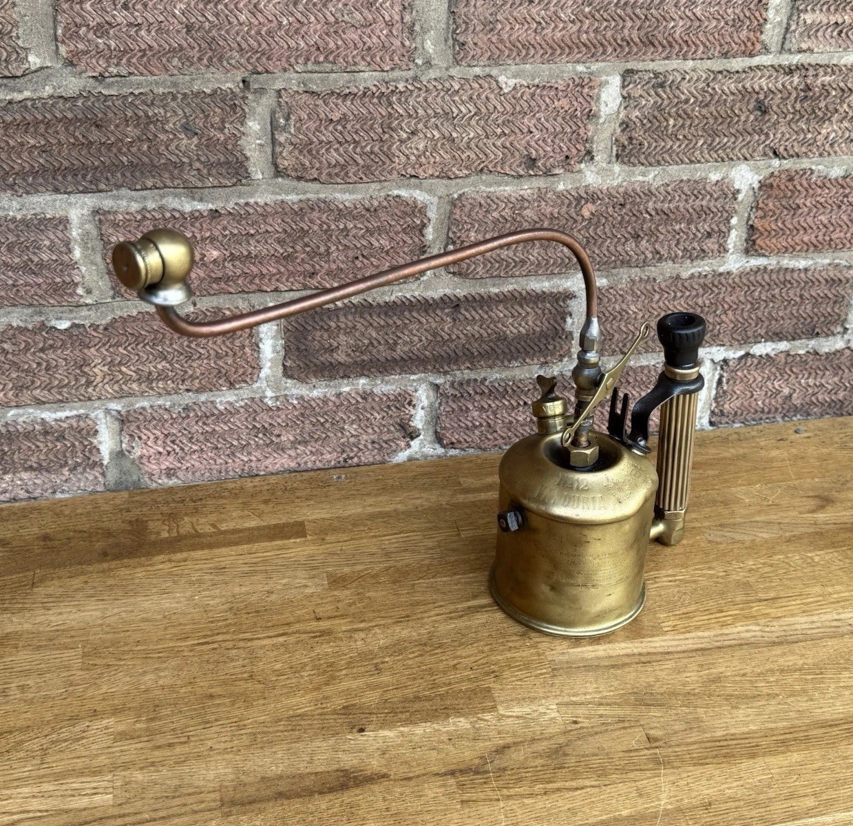 Vintage Sievert Vapouria 12 Adapted Brass Blow Torch Lamp Stockholm Sweden