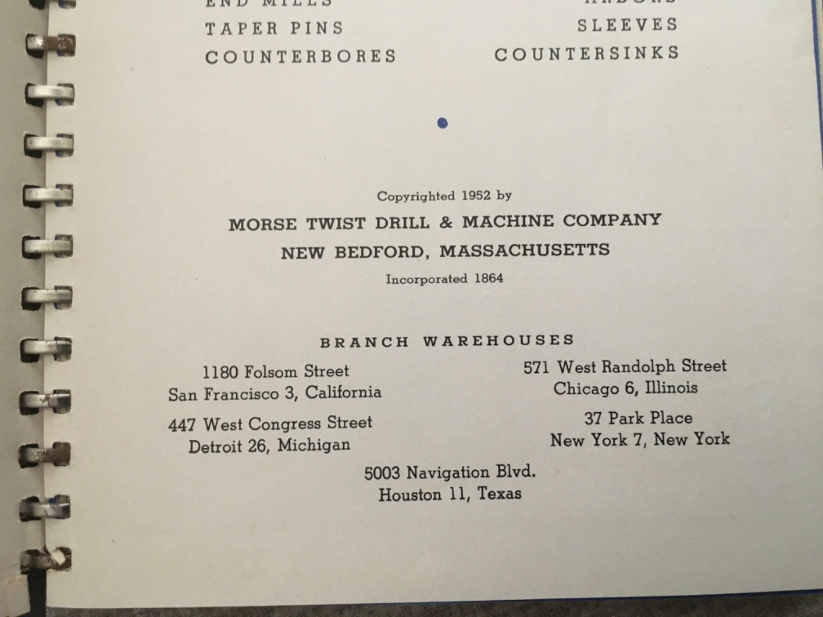 Vintage 1952 Morse Cutting Tool Catalog #87 with Mechanical Data and Charts