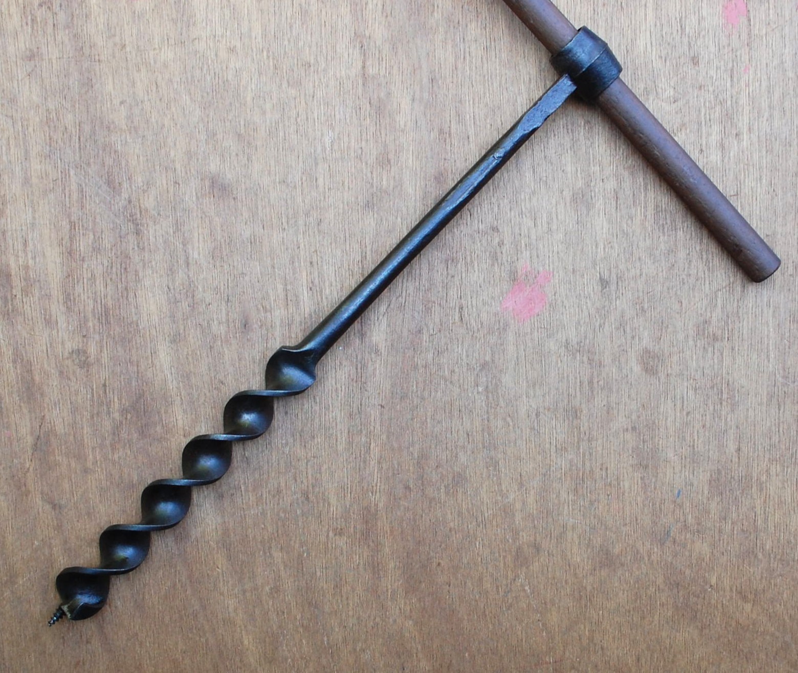 Vintage Whitehouse & Sons Square Shank Eyed Hand Auger, made 1895–1915,