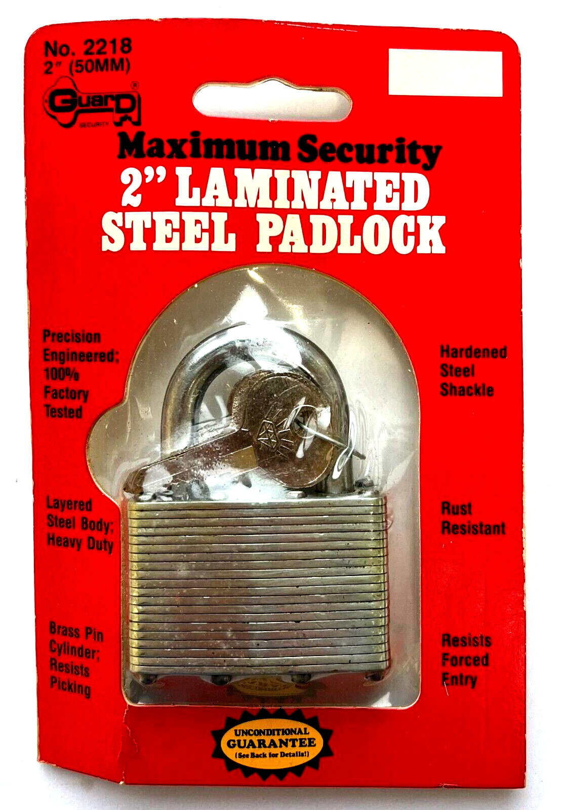 MAXIMUM SECURITY 2″ LAMINATED STEEL PADLOCK LOCK No. 2218 – GUARD SECURITY