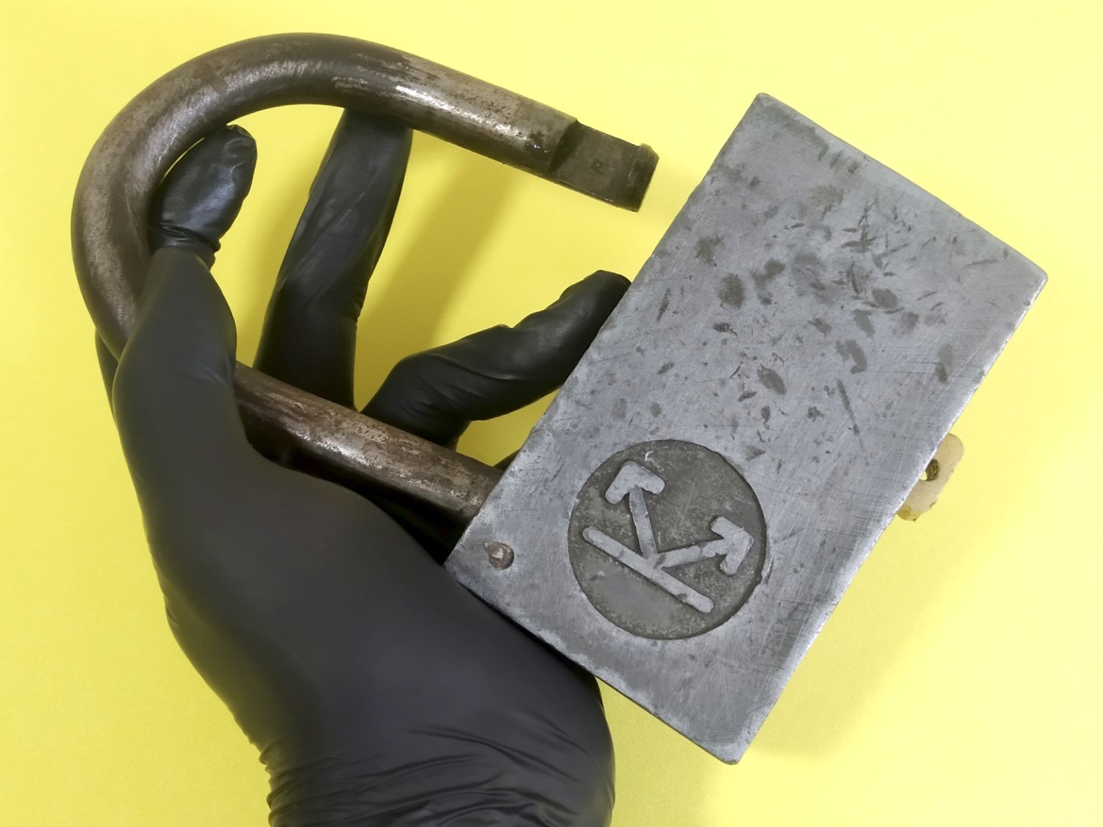 Rare MASSIVE padlock “K” bolt type USSR 1 key, 1584 grams, FOR GARAGE, WAREHOUSE