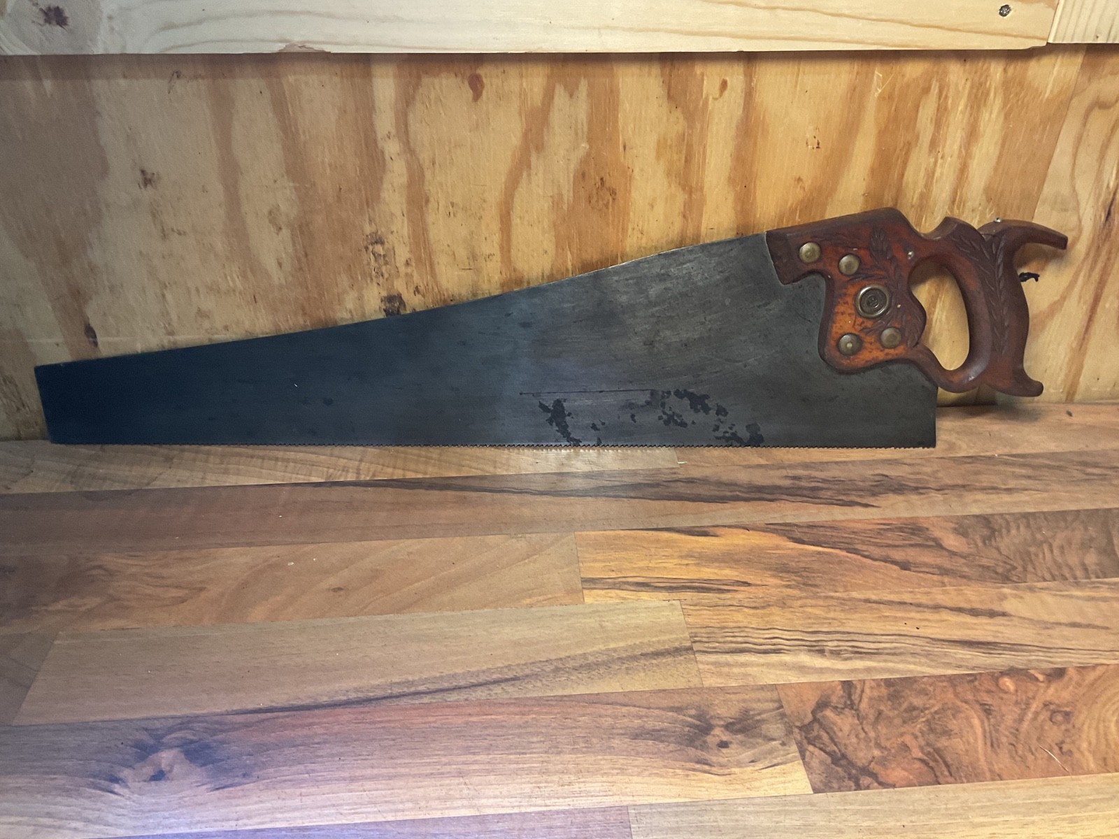 Antique DISSTON & SONS D 100 Cross Cut Hand Saw 8 TPI FAIR ETCH!