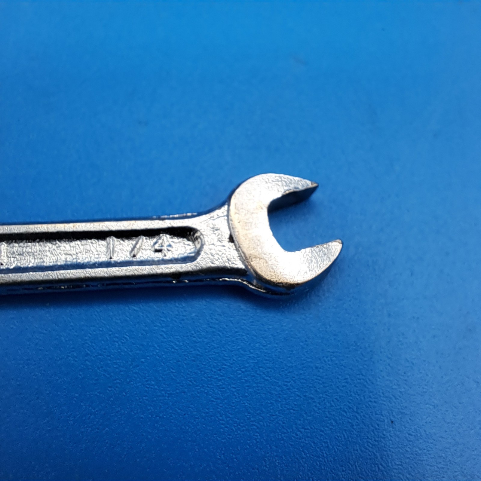 Vintage Companion 1/4 x 5/16″ Open End Wrench, Mfr Code WF, Forged in USA