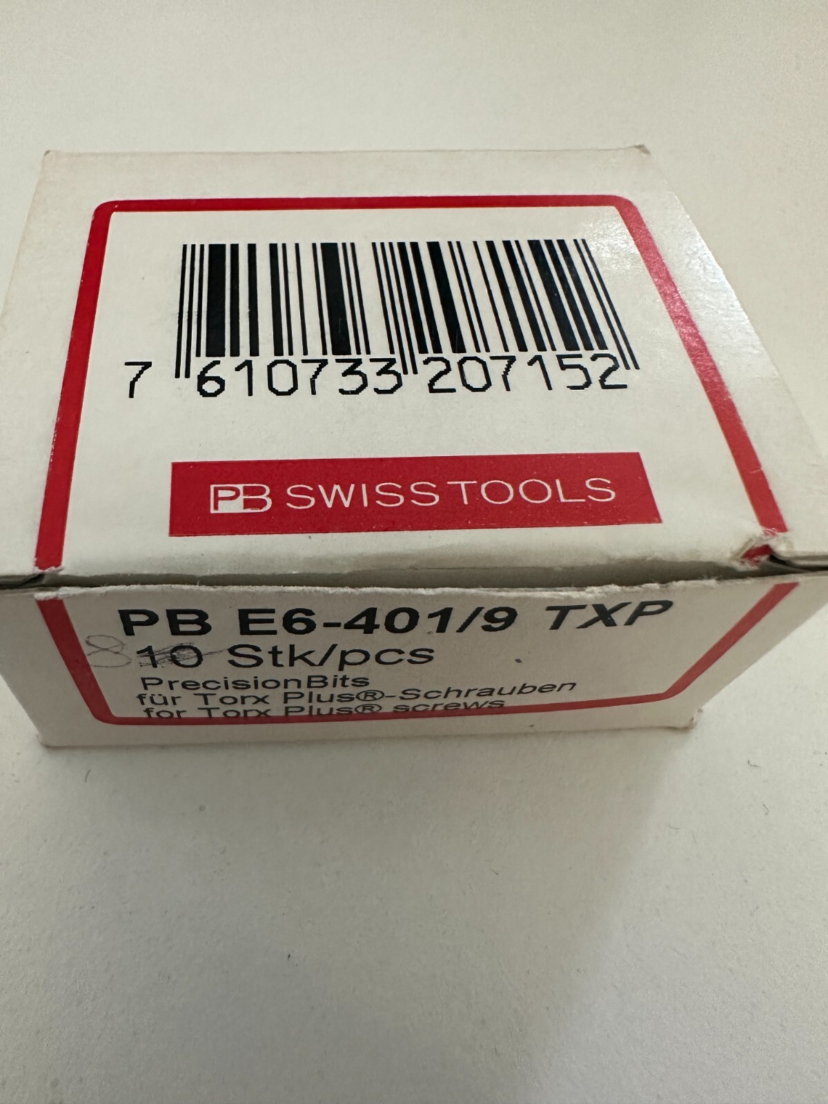 PB Swiss Tools screwdriver BIT, TXP9, 50mm, E6,3 1/4″HEX PBE6-401/7TXP9 (8pcs)