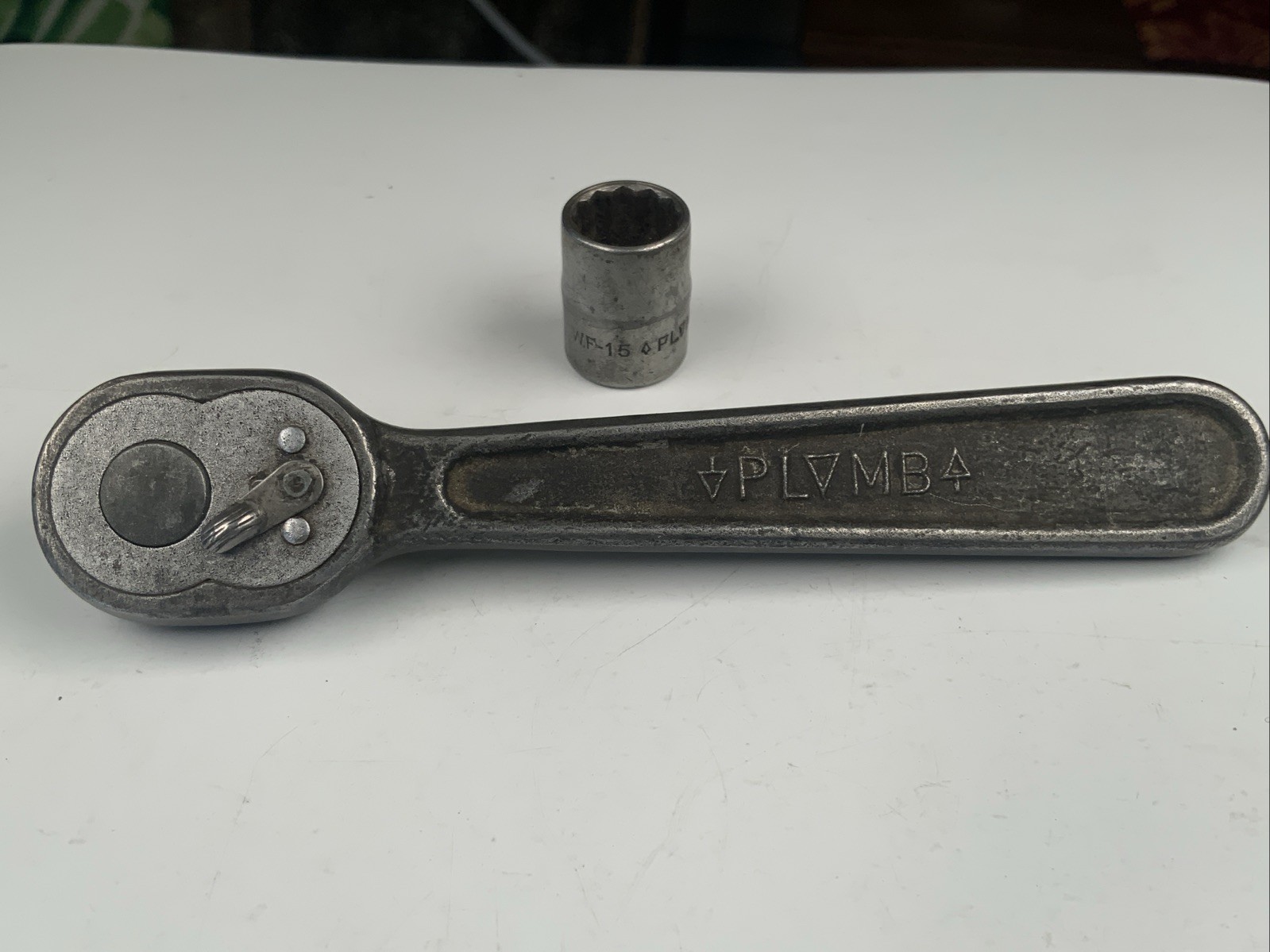 PLVMB PLOMB WF-8, 9/32 Drive Ratchet + WF-16, 7/16in Socket, 1942-45, USA
