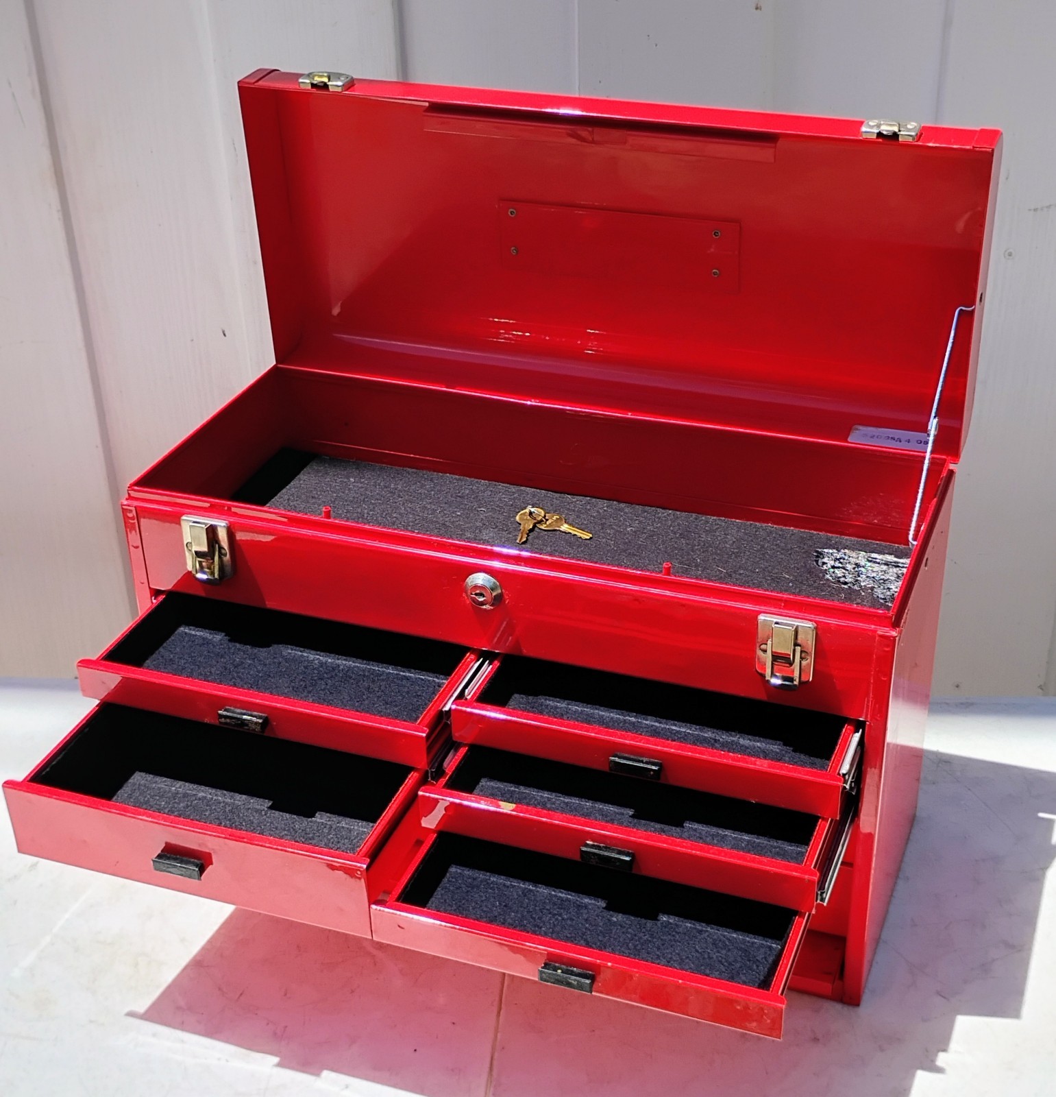 KENNEDY MACHINIST TOOL BOX RED 7 DRAWER MODEL 520 2 KEYS CHEST USA GOVT SURPLUS