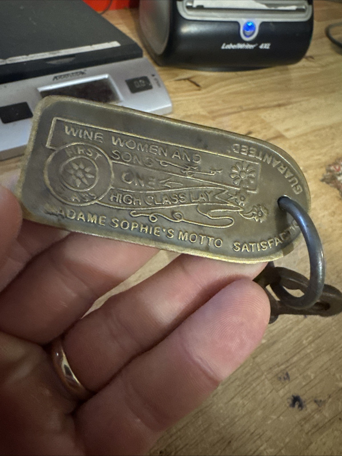Heart Key Brass Tag Victorian Skeleton Set Brothel Western Colorado Cowboy NSFW