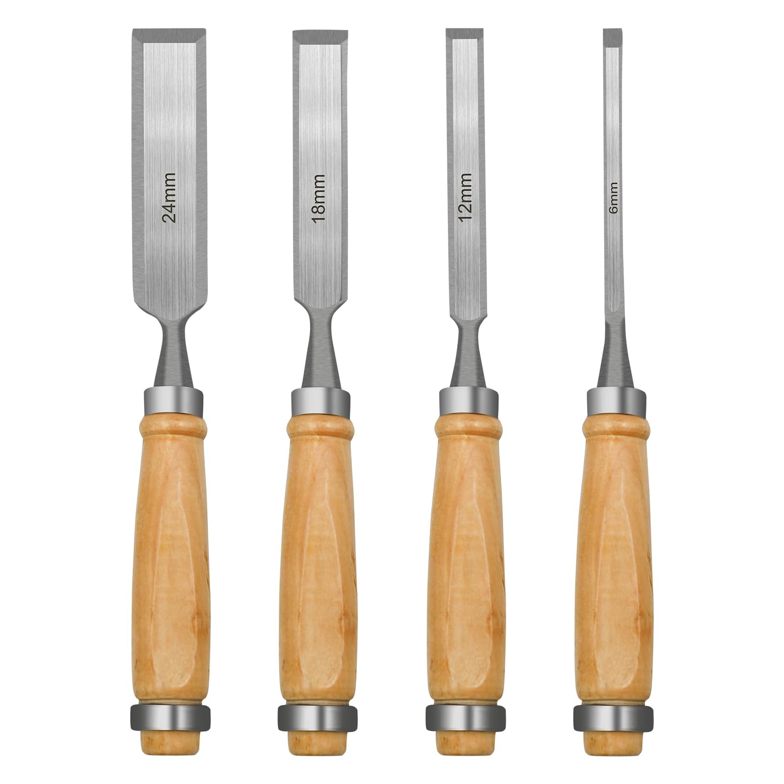 4 PCS Wood Chisel Set for Woodworking CR-V Steel DIY Handle Carpenter