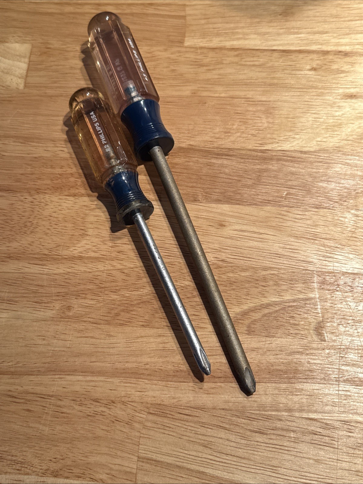 Vtg Clear Handle Craftsman Philips Screwdriver Set, #2 #3
