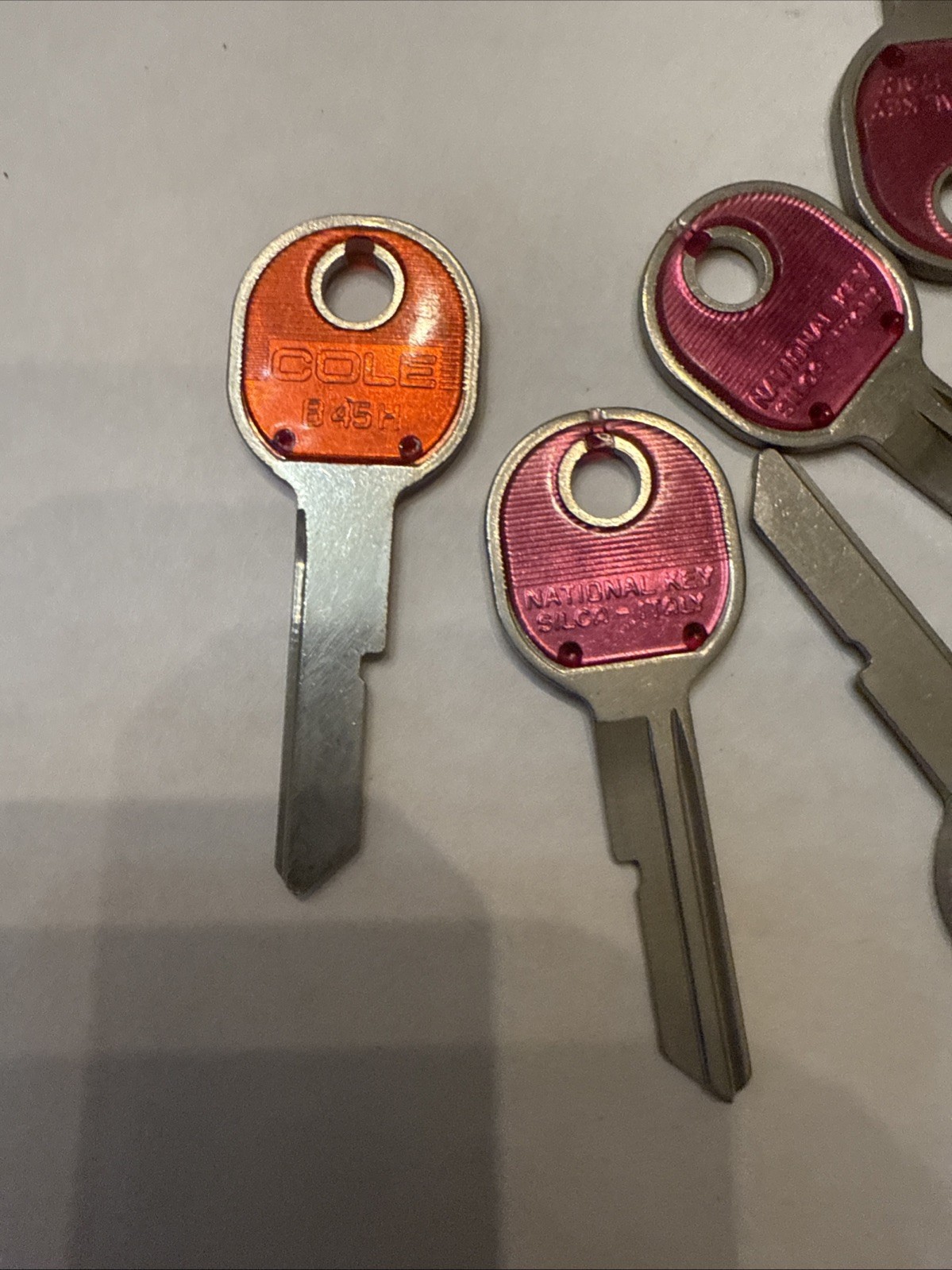 Lot Of 2: Cole National B45 H Uncut key BLANK Color Lite Aluminum Vintage USA