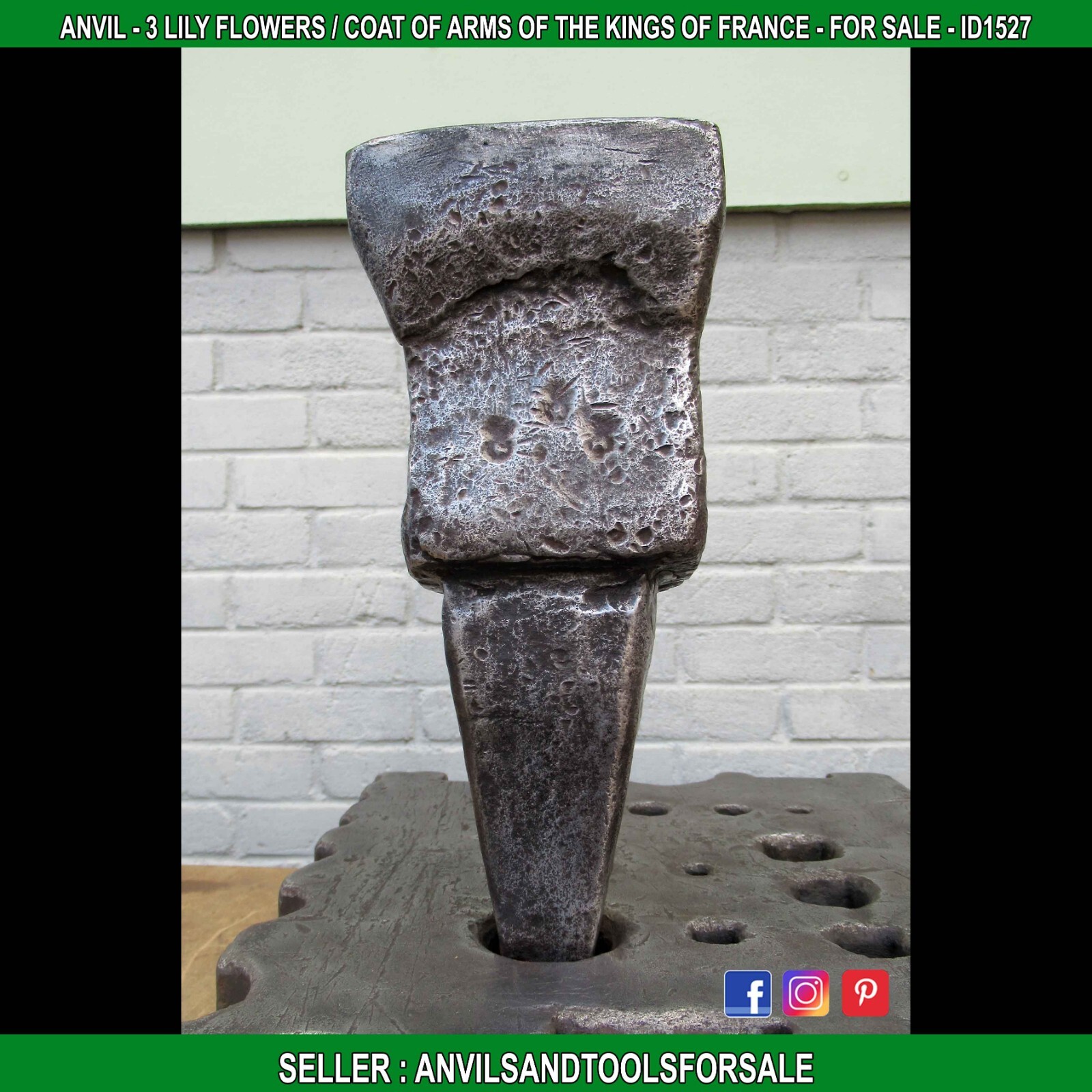 ANVIL – 3 LILY FLOWERS / COAT OF ARMS OF THE KINGS OF FRANCE – FOR SALE – ID1527