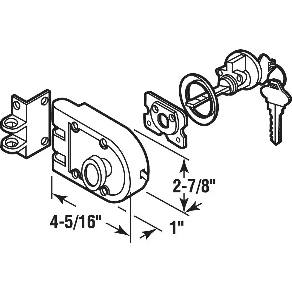 Diecast Brass, Night Latch and Locking Cylinder
