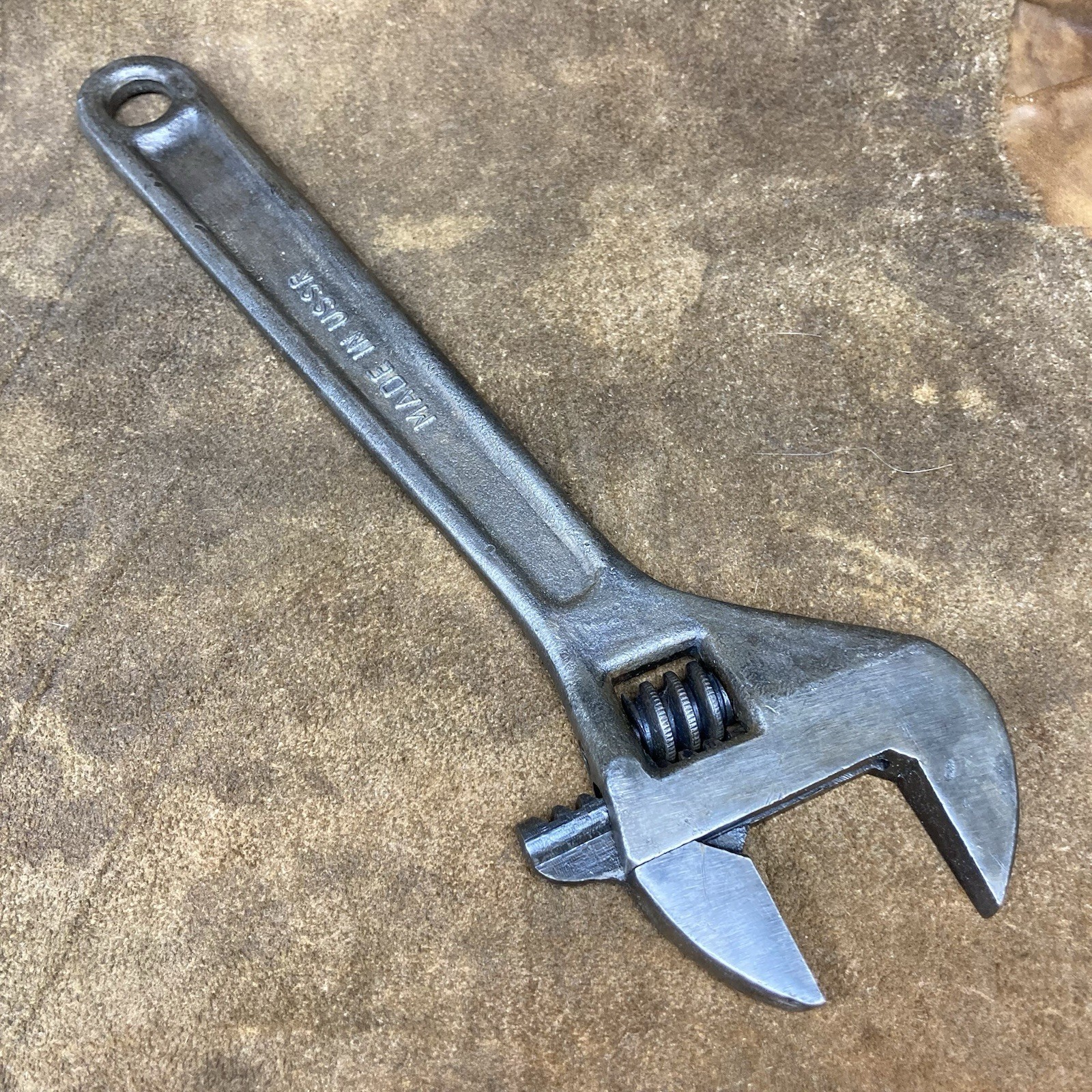Vintage USSR 10” Adjustable Wrench 30mm Jaw Capacity