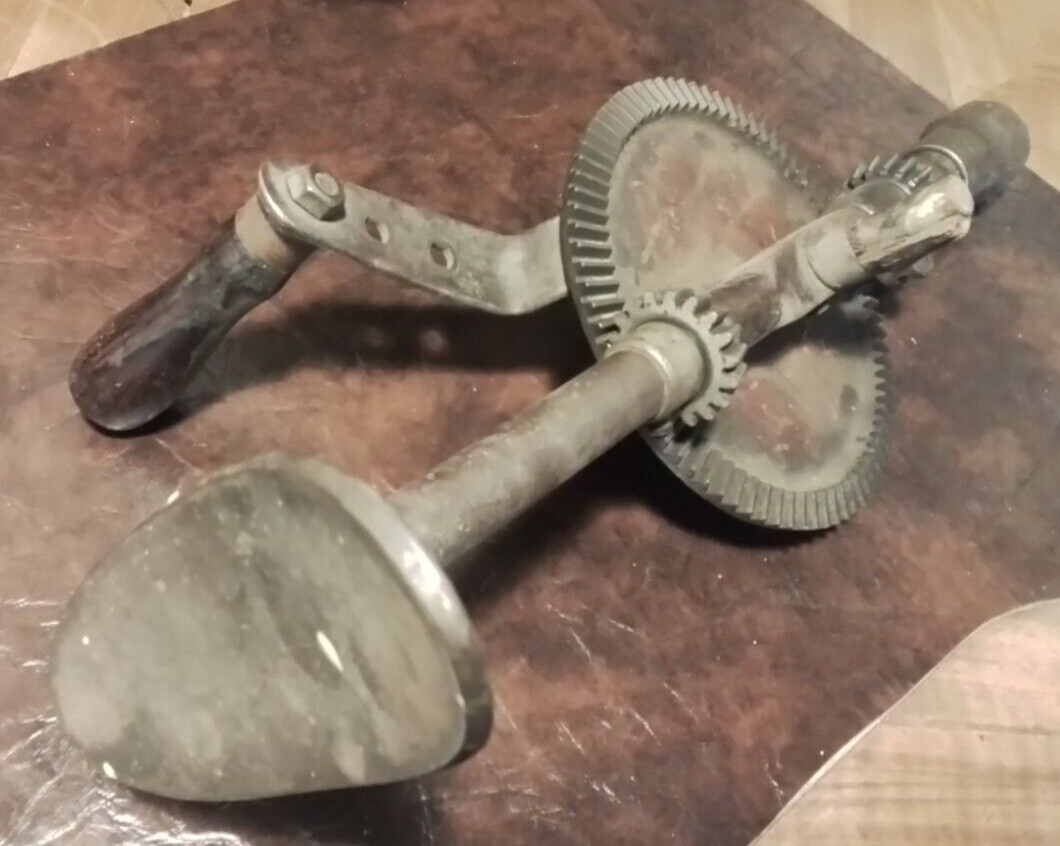 Antique John S. Fray Hand Drill Bit Brace vintage collectable