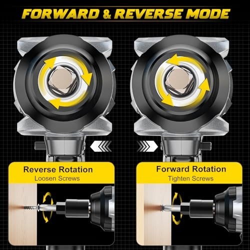 Cordless 1/2″ Impact Wrench, 1000 Ft-lbs Torque, 4 Modes, LED Light, Electric To