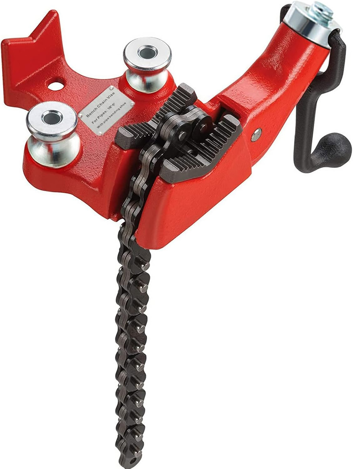 Bench Vise Chain Pipe Clamp 1/8 to 5 Inch Capacity Heavy Duty Cast Iron Jaw
