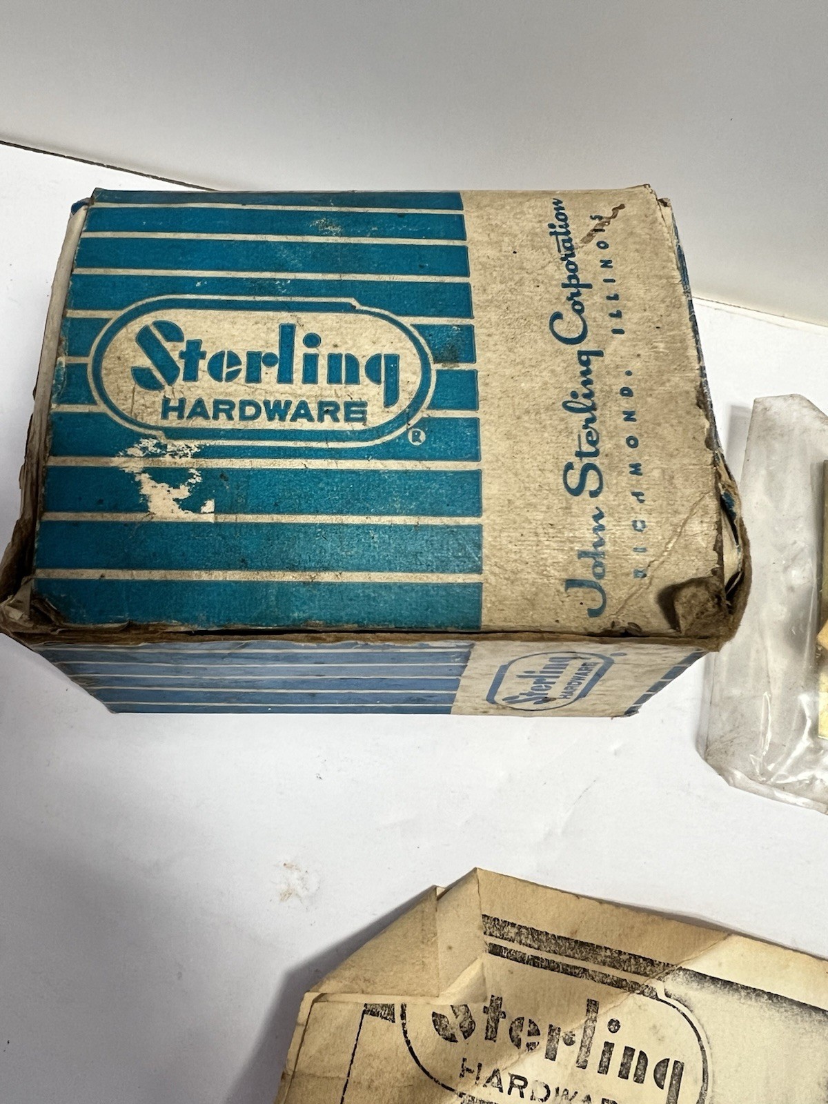 Vintage Sterling Pocket Door Lock No 1039 US3 Polished Brass w/ Box Instructions