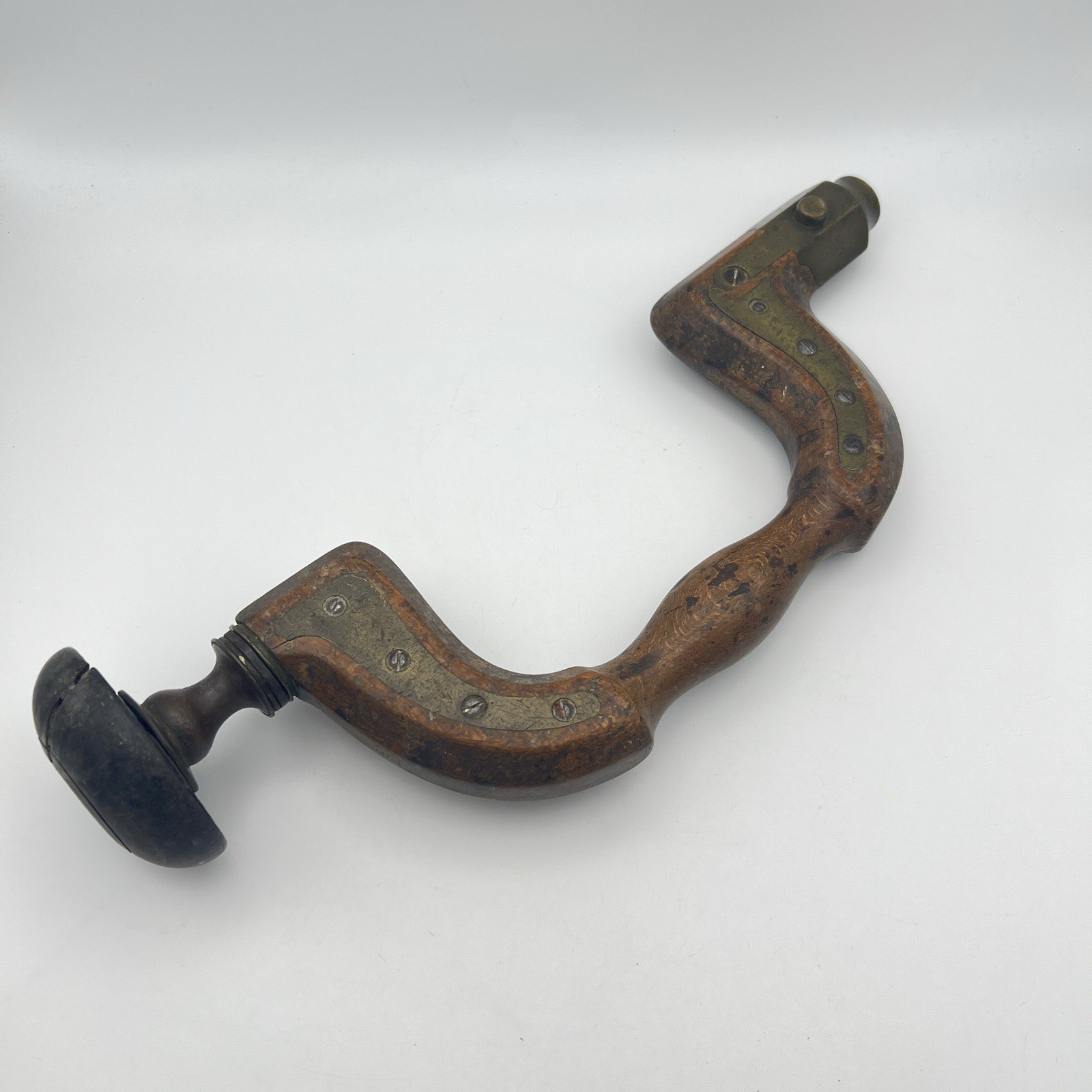 Wm Marples And Sons Hibernia Works Sheffield Antique Wood Brass Bit Brace