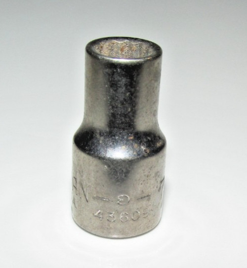 T #122 – Craftsman USA 7/32″, 12 PT., 1/4″ Drive Shallow Chrome Socket G 43609