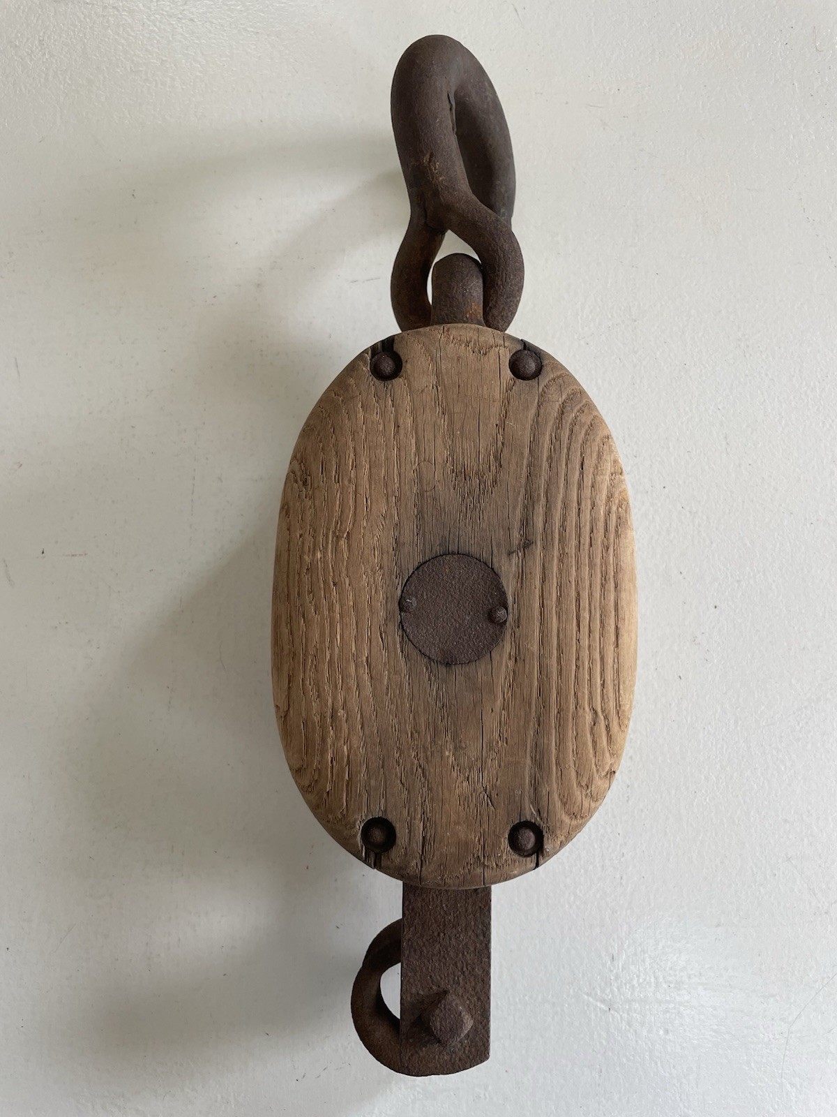 Vintage Wooden Snatch Block Double Pulley Farm Decor Nautical Ship Barn 15”