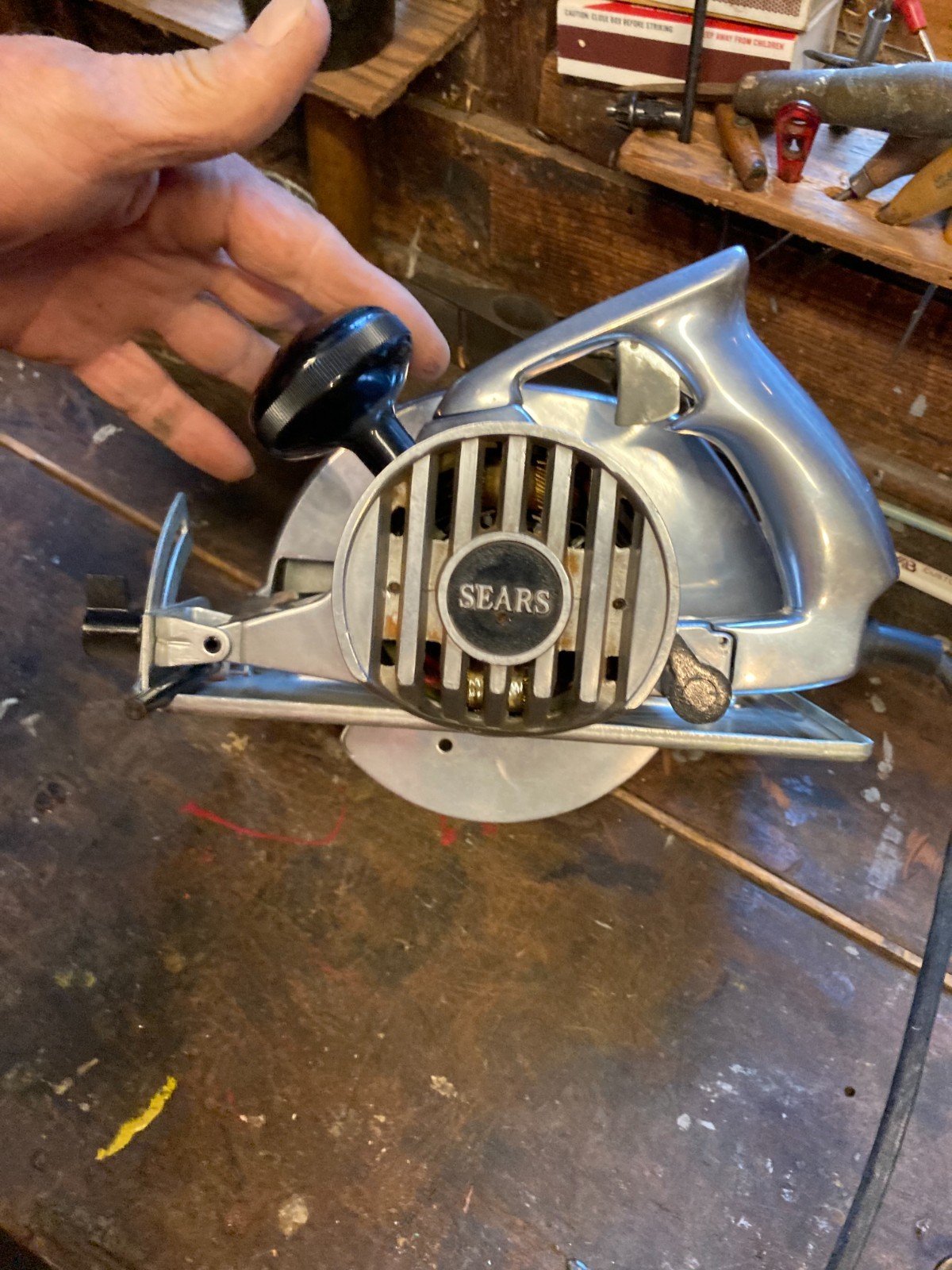 Near Mint Chrome Vintage Sears Craftsman 7″ Circular Saw ,uses 7 1/4″ blade