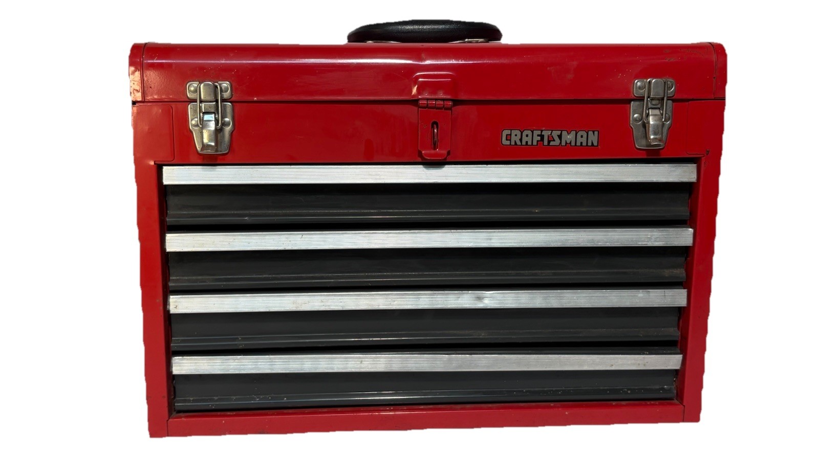 Vintage Craftsman 4 Drawer Portable Metal Tool Box Chest USA 706.654070 Red