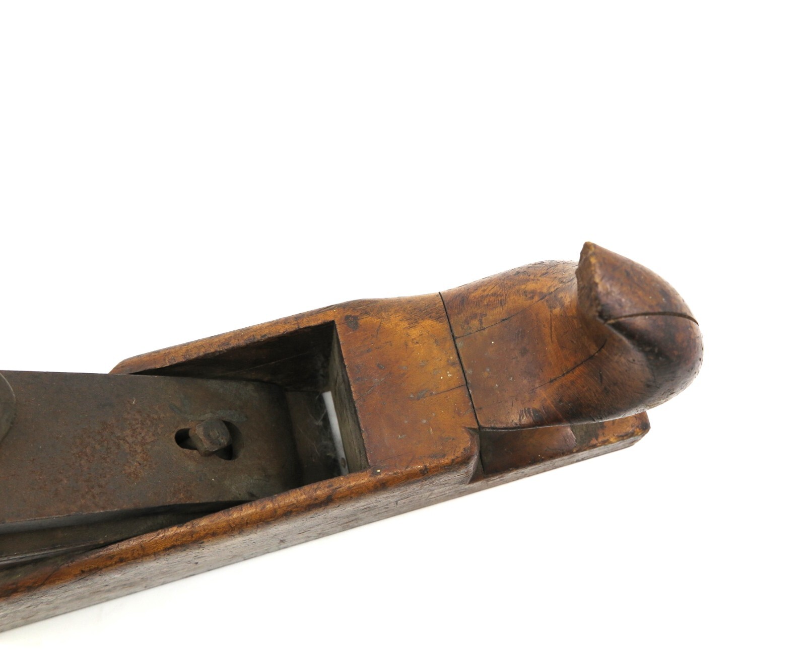 Antique Wooden Horn Hand Plane, contoured curved twisted horn.