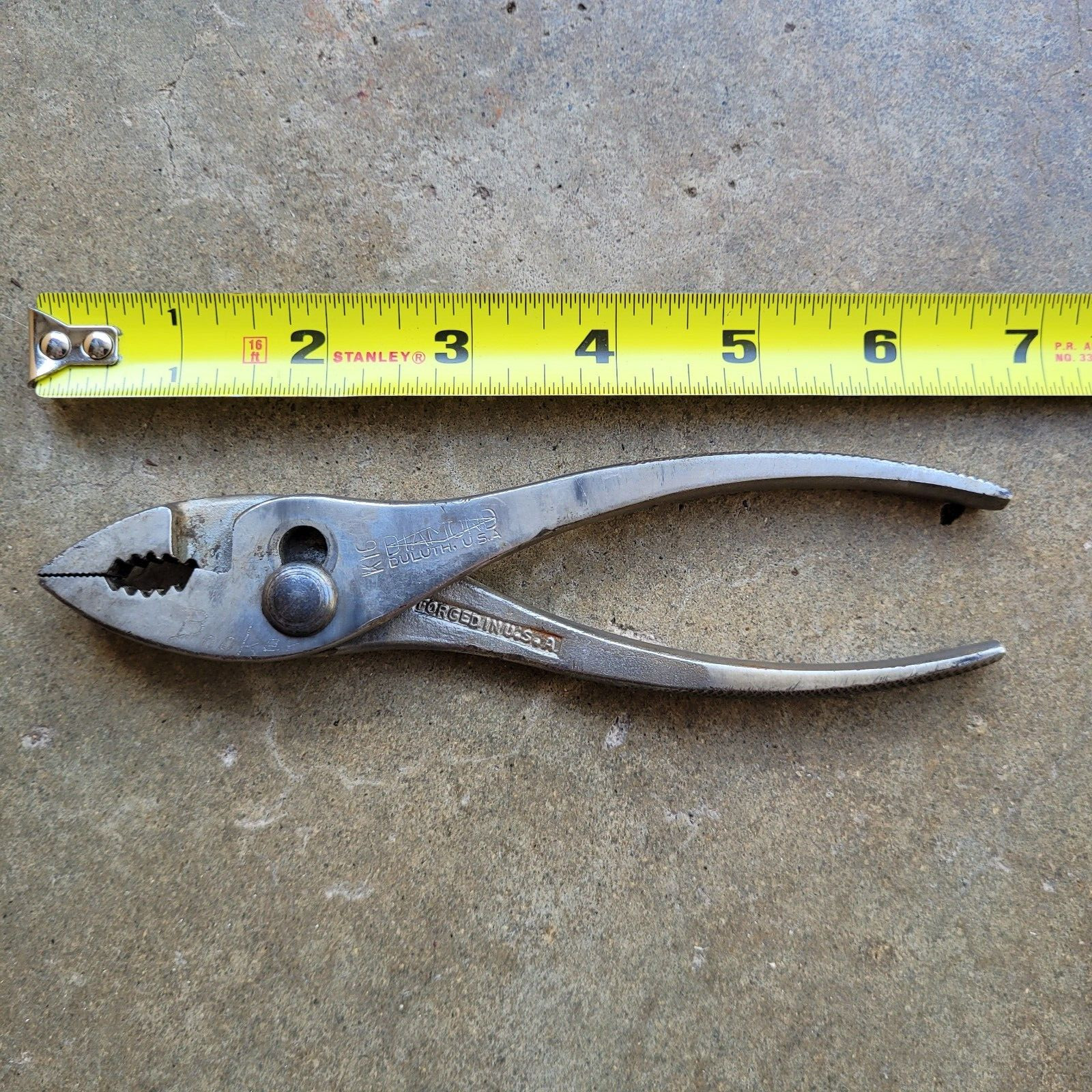 Vintage DIAMOND 6 1/2” Slip Joint Pliers, K-16 ~ Made in Duluth U.S.A.