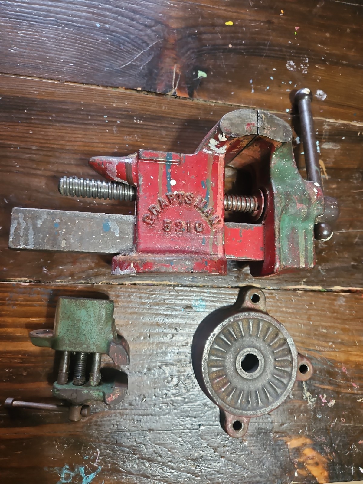 Vintage Craftsman 5210 3″ Bench Vise w/ Swivel Base & Mini Hobby Vise – USA