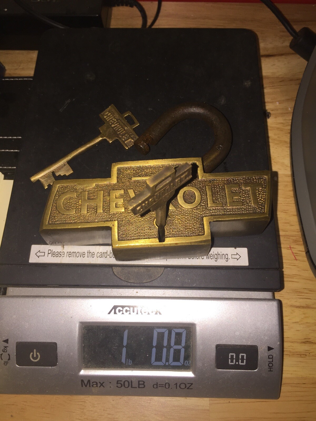 Chevrolet Padlock Key Set Lot PATINA METAL 1+LB Chevy HOTROD Auto Collector Car